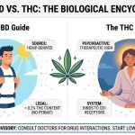 Infographic comparing 2026 CBD vs THC biological differences including legality in Thailand and plant sources