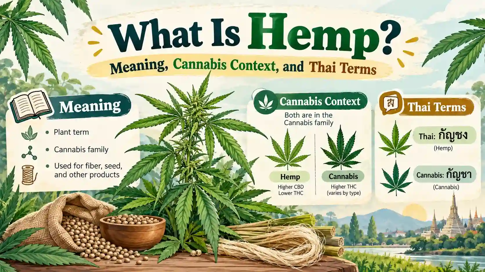 What Is Hemp? Meaning, Cannabis Context, and Thai Terms