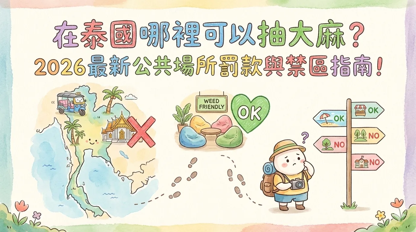 在泰國哪裡可以抽大麻？2026最新公共場所罰款與禁區指南！