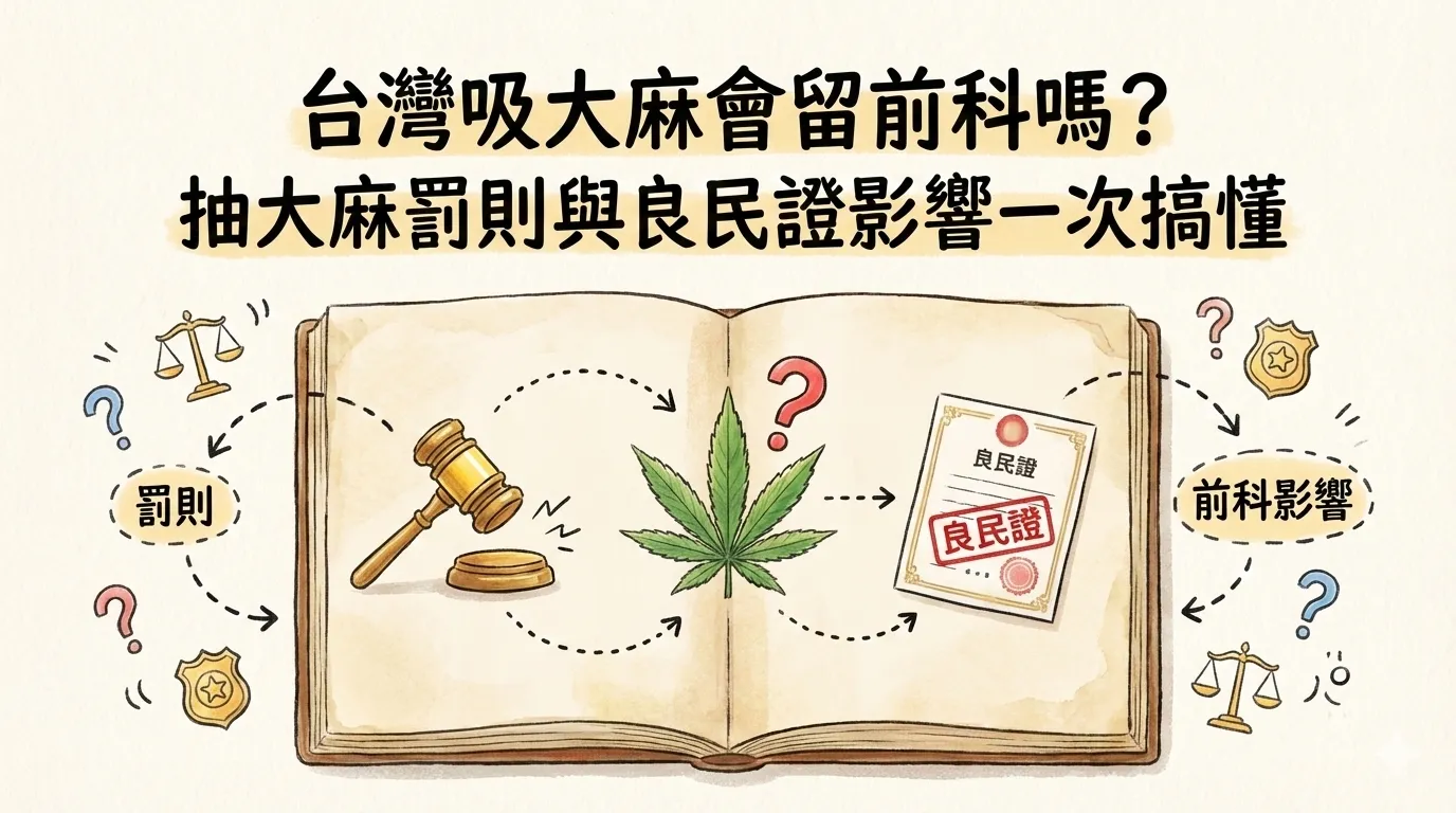 台灣吸大麻會留前科嗎？抽大麻罰則與良民證影響一次搞懂