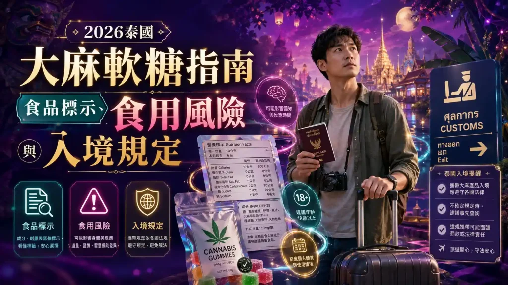 2026泰國大麻軟糖與食品指南：飲料、餅乾、布朗尼的標示與風險