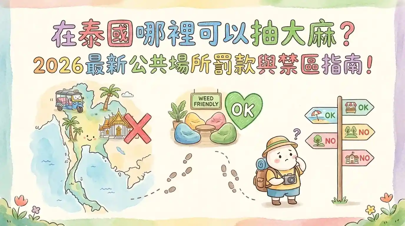 在泰國哪裡可以抽大麻？2026最新公共場所罰款與禁區指南！